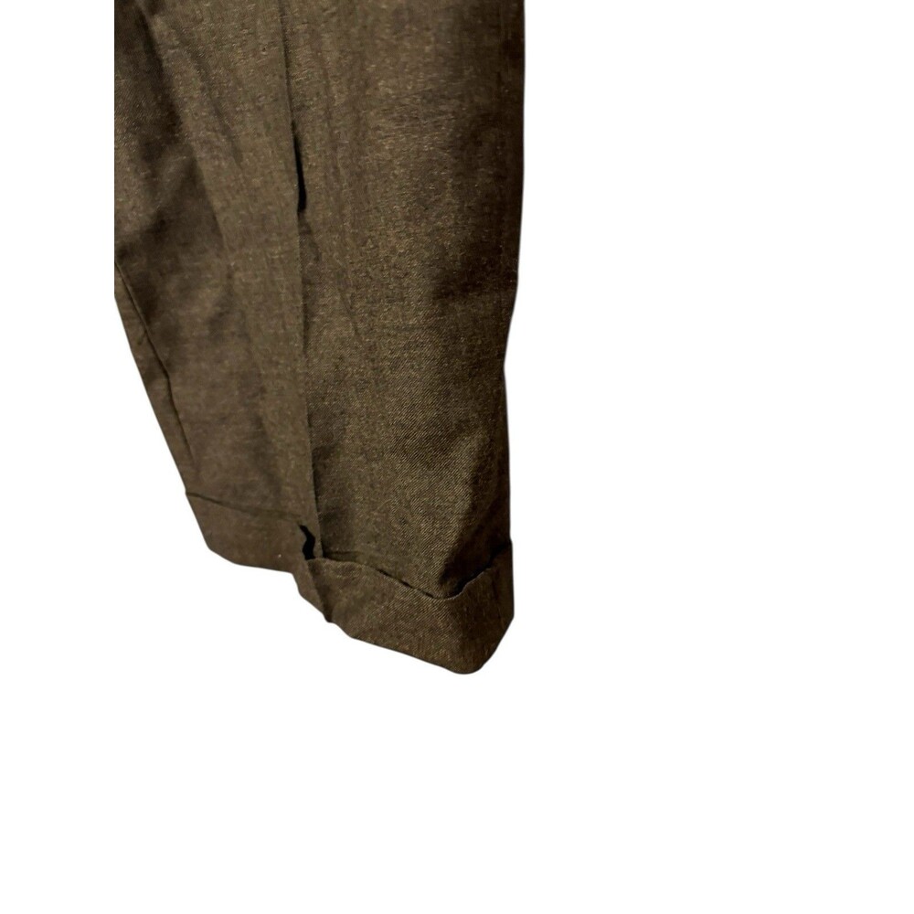 PRINCIPE Italy Wool Cashmere Dress Pants Mens 35 Brown Pleated Luxury Trousers - Picture 3 of 5